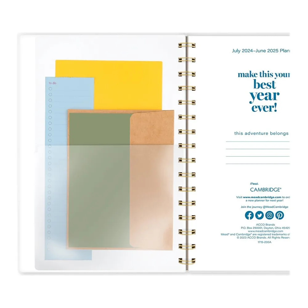 Academic Planners|Cambridge 2024-2025 Chromatic 5.5" x 8.5" Academic Weekly & Monthly Planner, Poly Cover, Multicolor (1715-200A-25)