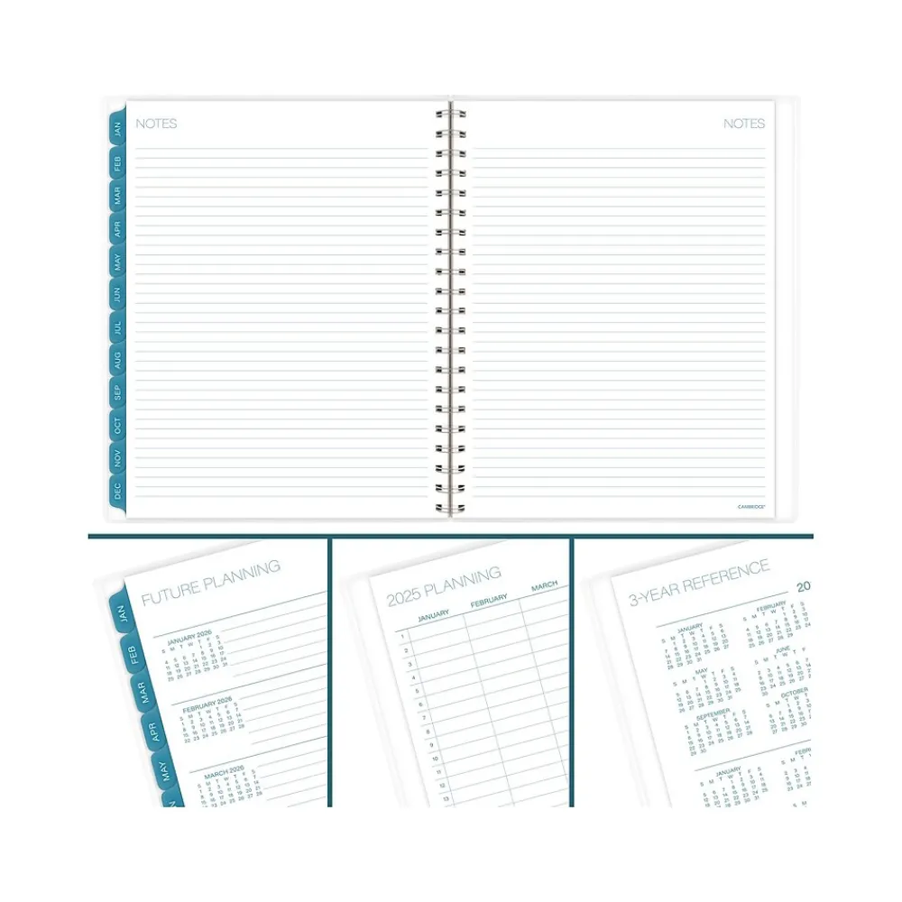 2025 Planners|Cambridge 2025 Glacier 8.5" x 11" Weekly & Monthly Planner, Poly Cover, Blue/Gray (1727-905-25)