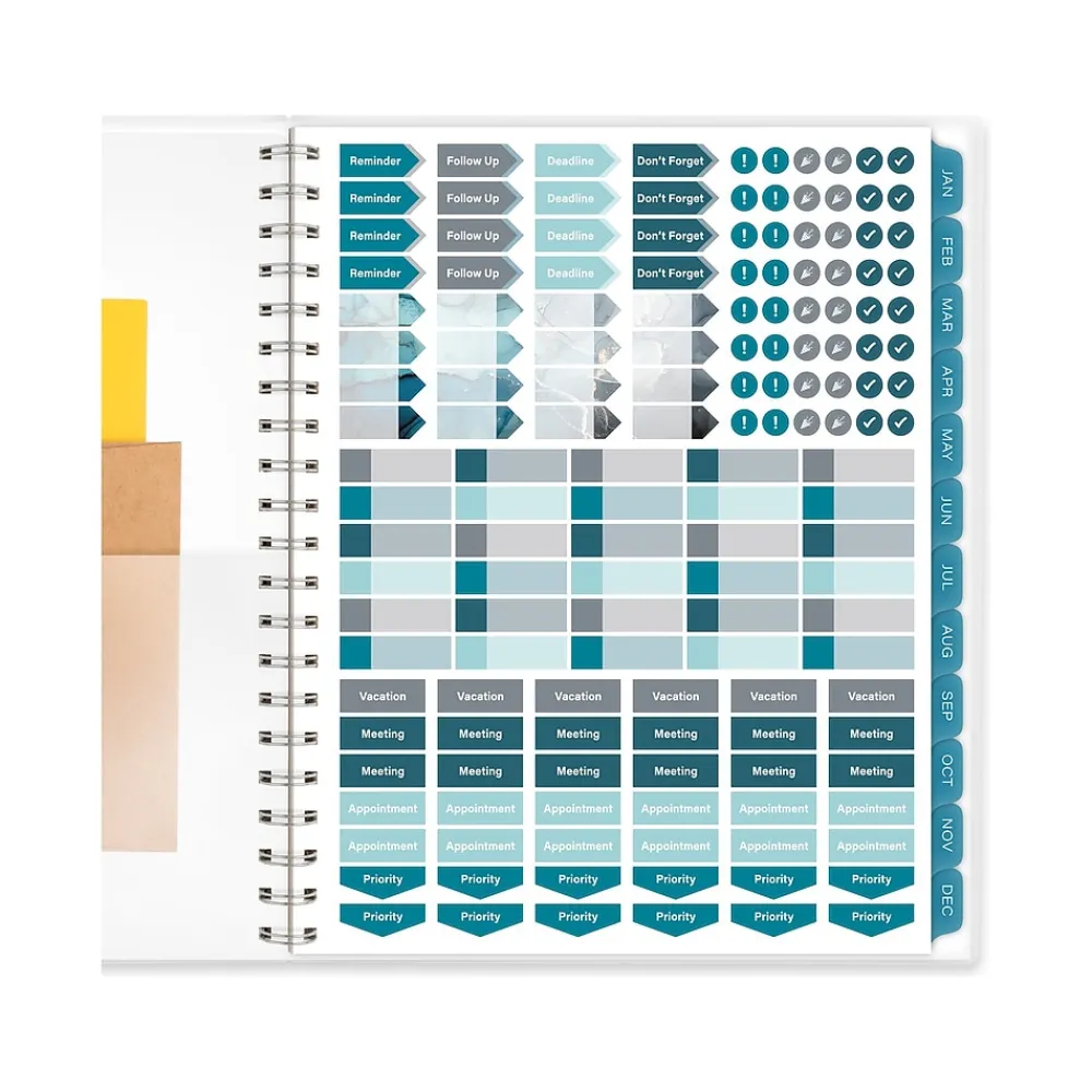 2025 Planners|Cambridge 2025 Glacier 8.5" x 11" Weekly & Monthly Planner, Poly Cover, Blue/Gray (1727-905-25)