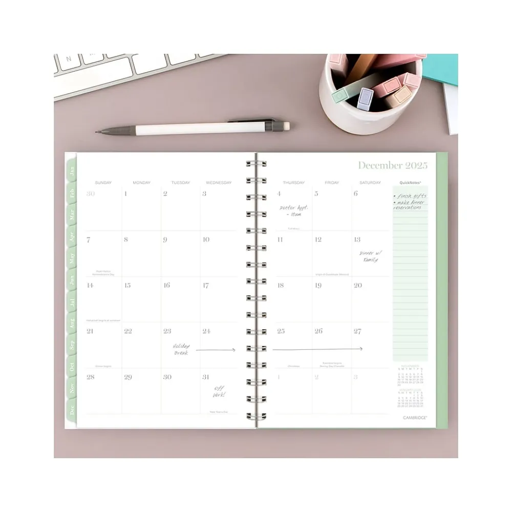 2025 Planners|Cambridge 2025 Ombre 5.5" x 8.5" Weekly & Monthly Planner, Poly Cover, Multicolor (1731-200-25)