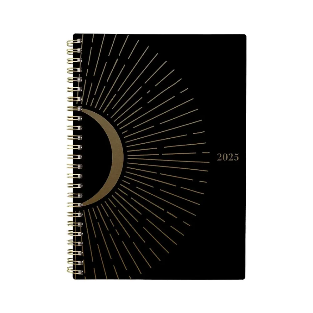 2025 Planners|Cambridge 2025 Radiate 5.5" x 8.5" Weekly & Monthly Planner, Poly Cover, Black/Gold (1725-200-25)