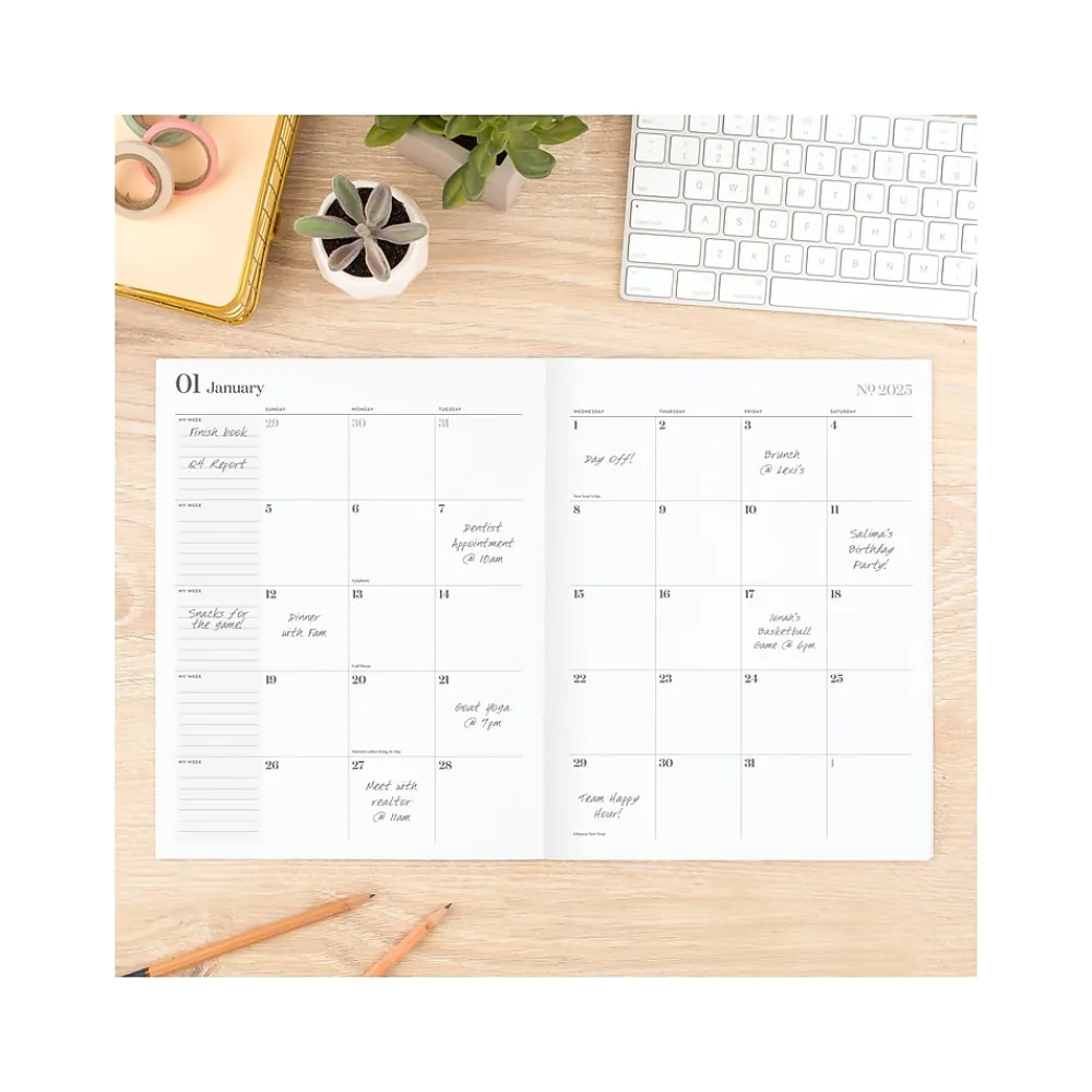 2025 Planners|Cambridge 2025 WorkStyle 8.5" x 11" Monthly Planner, Paper Cover, Seaside Blue (1606-091-12-25)