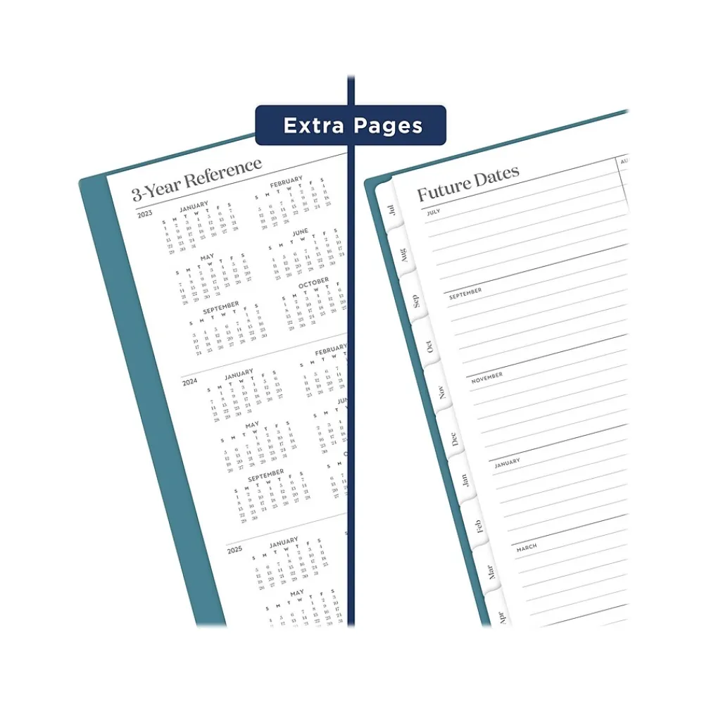 Academic Planners|Cambridge 2023-2024 WorkStyle Balance 8.5" x 11" Academic Weekly & Monthly Planner, Teal/Gold (1606-905A-12-24)