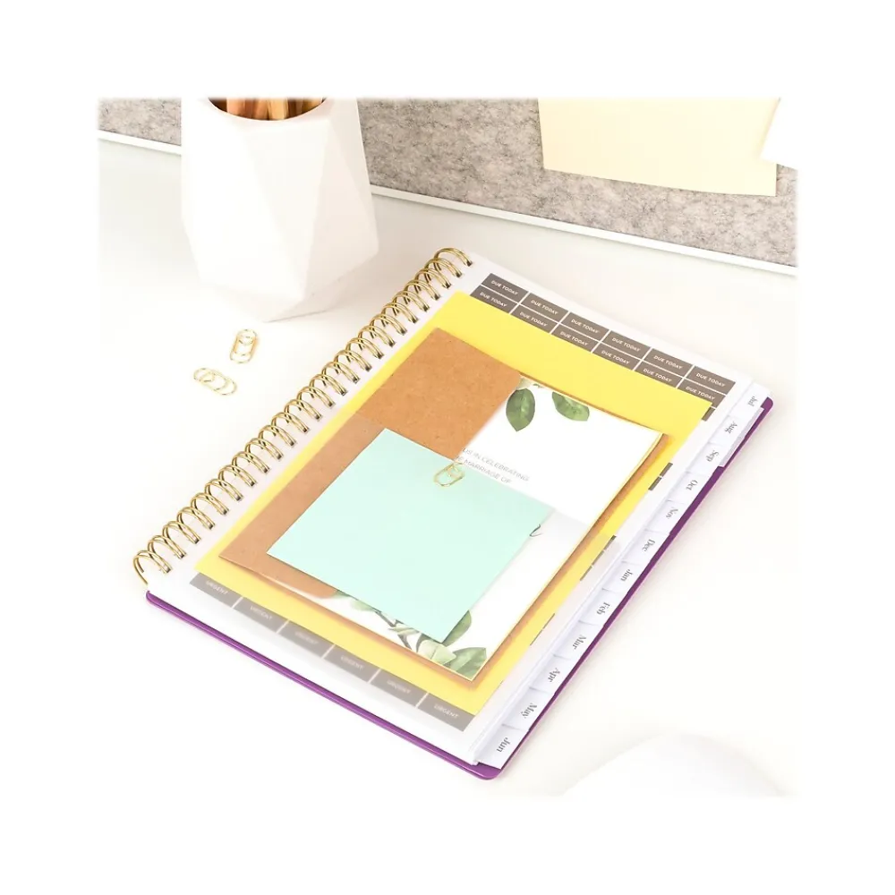 Academic Planners|Cambridge 2024-2025 WorkStyle Balance 5.5" x 8.5" Academic Weekly & Monthly Planner, Poly Cover, Purple Swirl