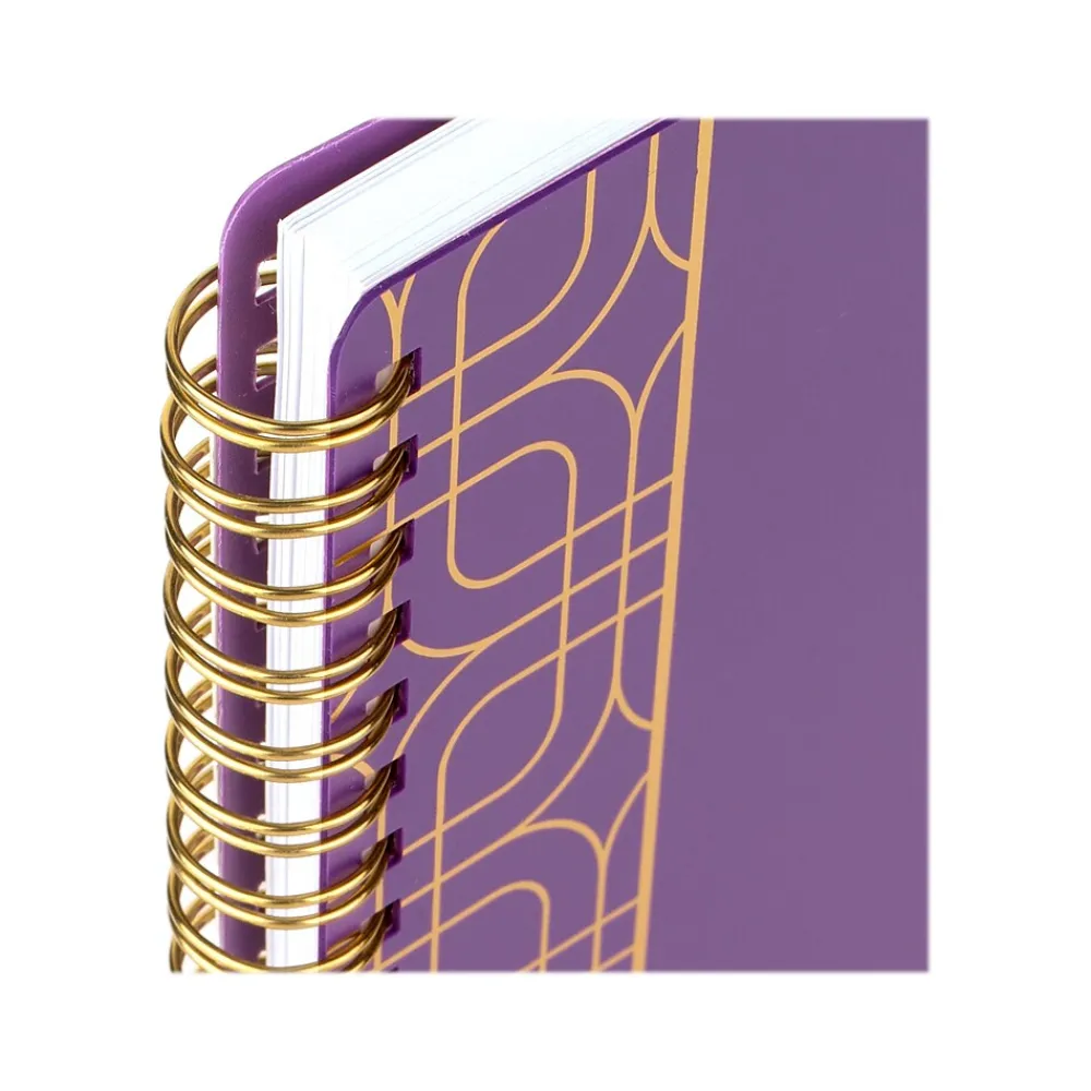 Academic Planners|Cambridge 2024-2025 WorkStyle Balance Purple Swirl 8.5" x 11" Academic Weekly & Monthly Planner, Poly Cover, Purple/Gold