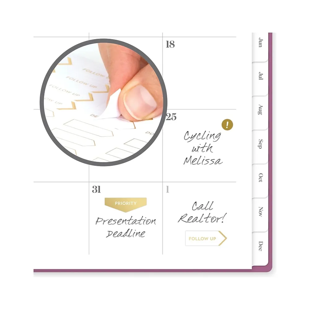 2025 Planners|Cambridge 2025 WorkStyle Balance 8.5" x 11" Weekly & Monthly Planner, Poly Cover, Red Violet/Gold (1606-905-59-25)