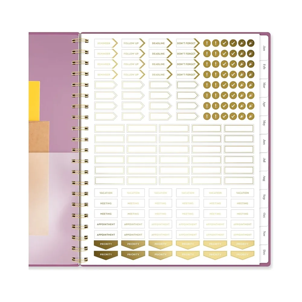 2025 Planners|Cambridge 2025 WorkStyle Balance 8.5" x 11" Weekly & Monthly Planner, Poly Cover, Red Violet/Gold (1606-905-59-25)