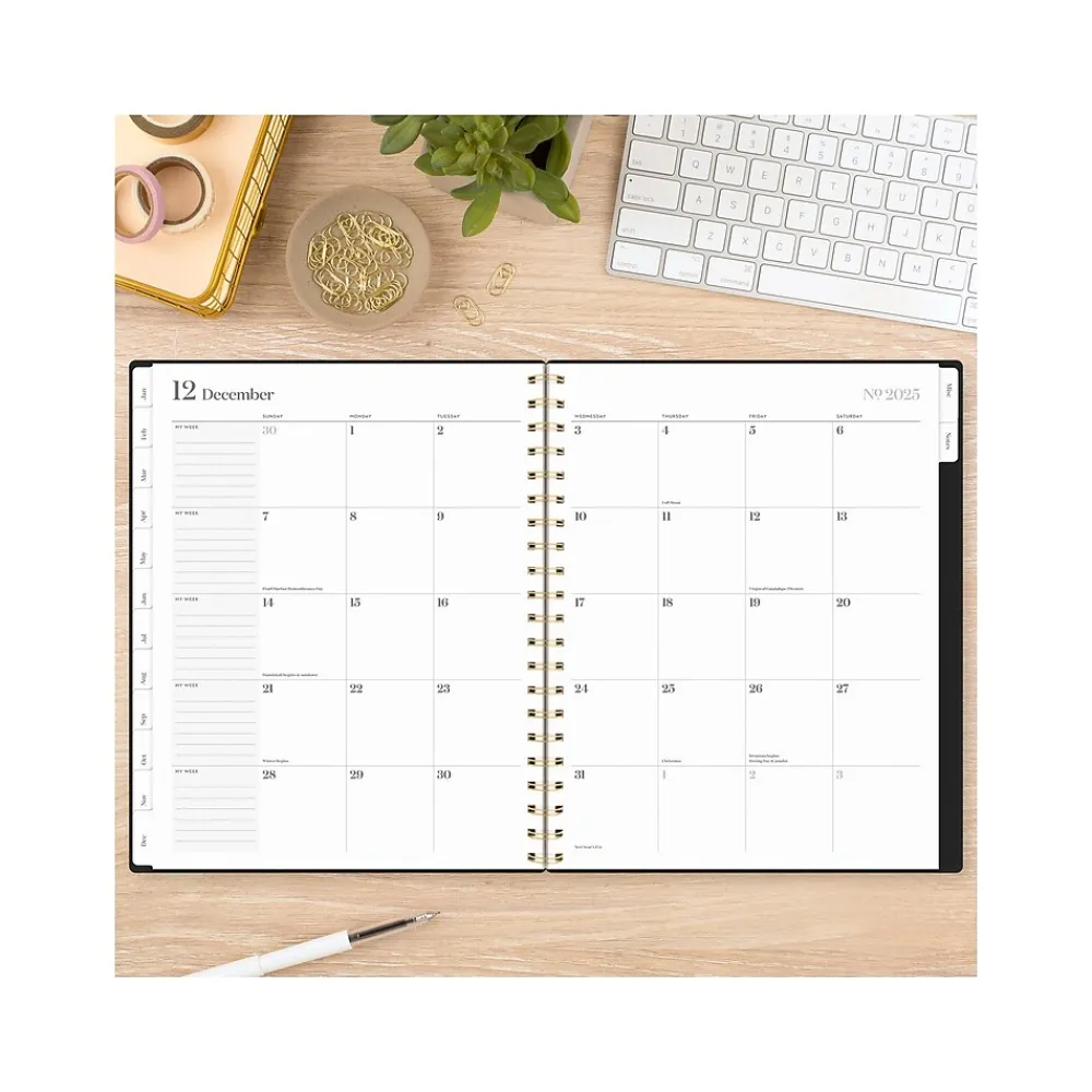 2025 Planners|Cambridge 2025 WorkStyle Classic 8.5" x 11" Weekly & Monthly Planner, Poly Cover, Black/Gold (1606-905-05-25)