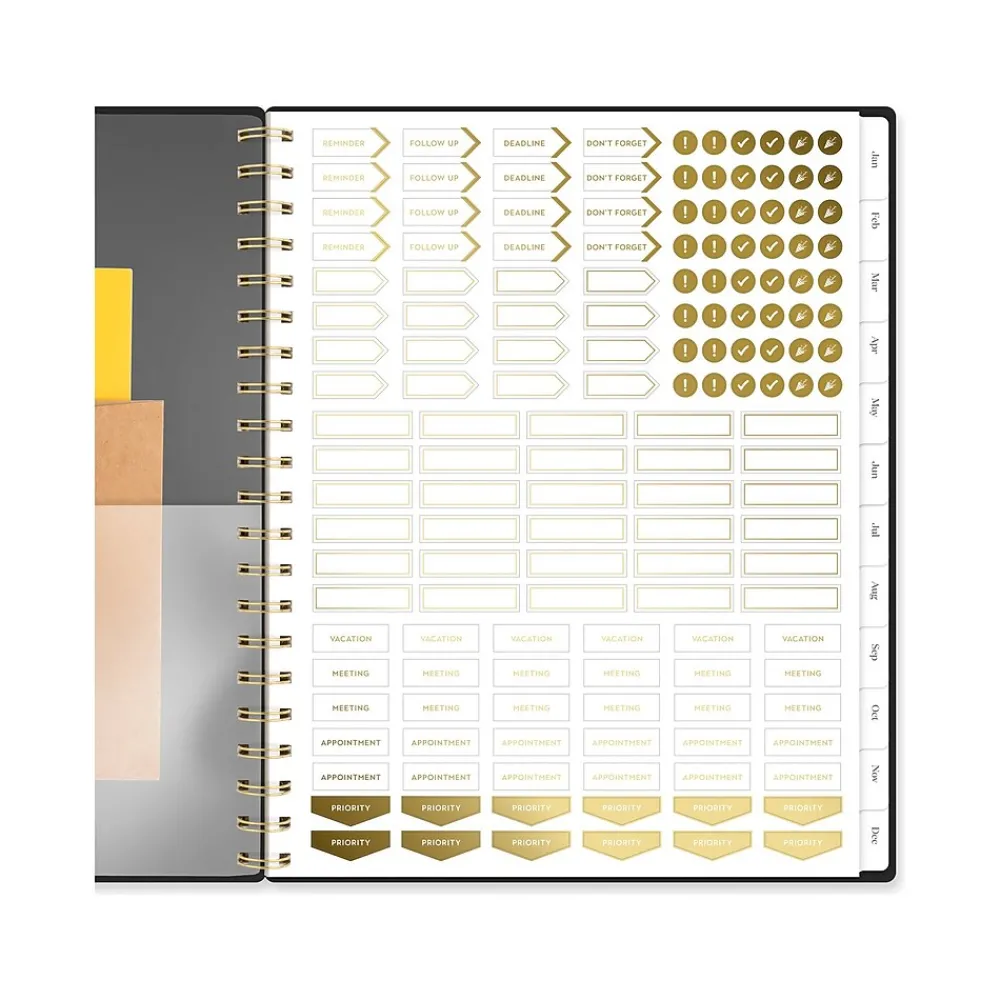 2025 Planners|Cambridge 2025 WorkStyle Classic 8.5" x 11" Weekly & Monthly Planner, Poly Cover, Black/Gold (1606-905-05-25)
