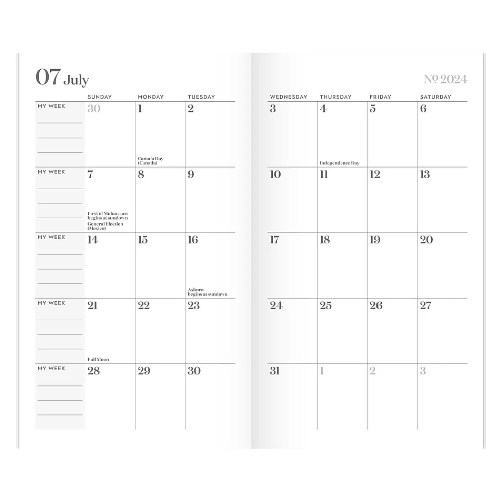 Academic Planners|Cambridge 2024-2026 WorkStyle Mellow Frost 3.5" x 6.25" Academic Monthly Planner, Paper Cover, Teal/Gold (1606-021A-46-25)