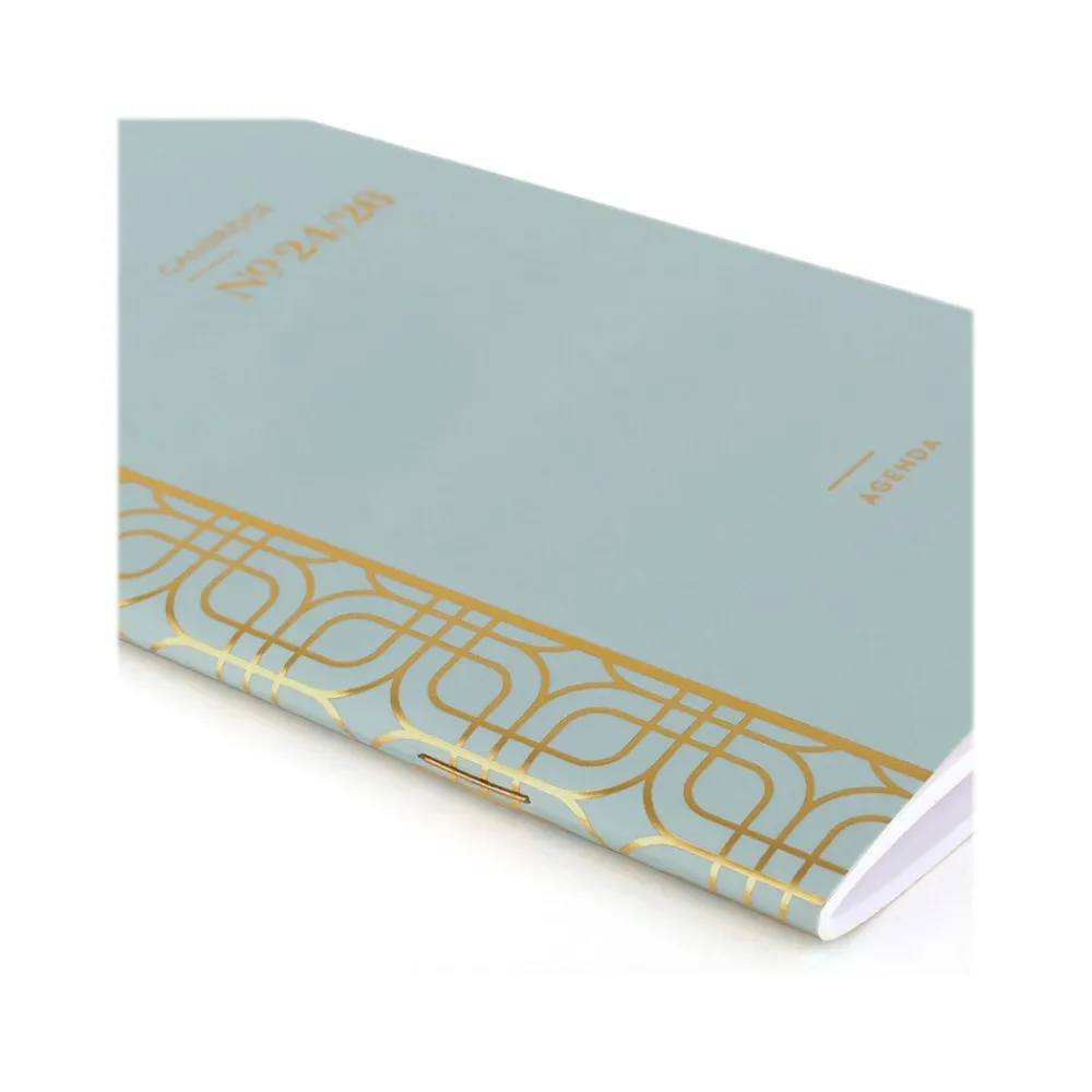 Academic Planners|Cambridge 2024-2026 WorkStyle Mellow Frost 3.5" x 6.25" Academic Monthly Planner, Paper Cover, Teal/Gold (1606-021A-46-25)