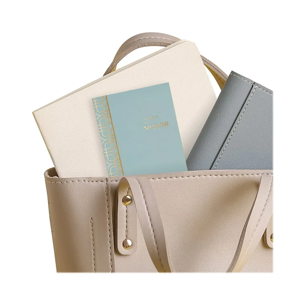 Academic Planners|Cambridge 2024-2026 WorkStyle Mellow Frost 3.5" x 6.25" Academic Monthly Planner, Paper Cover, Teal/Gold (1606-021A-46-25)