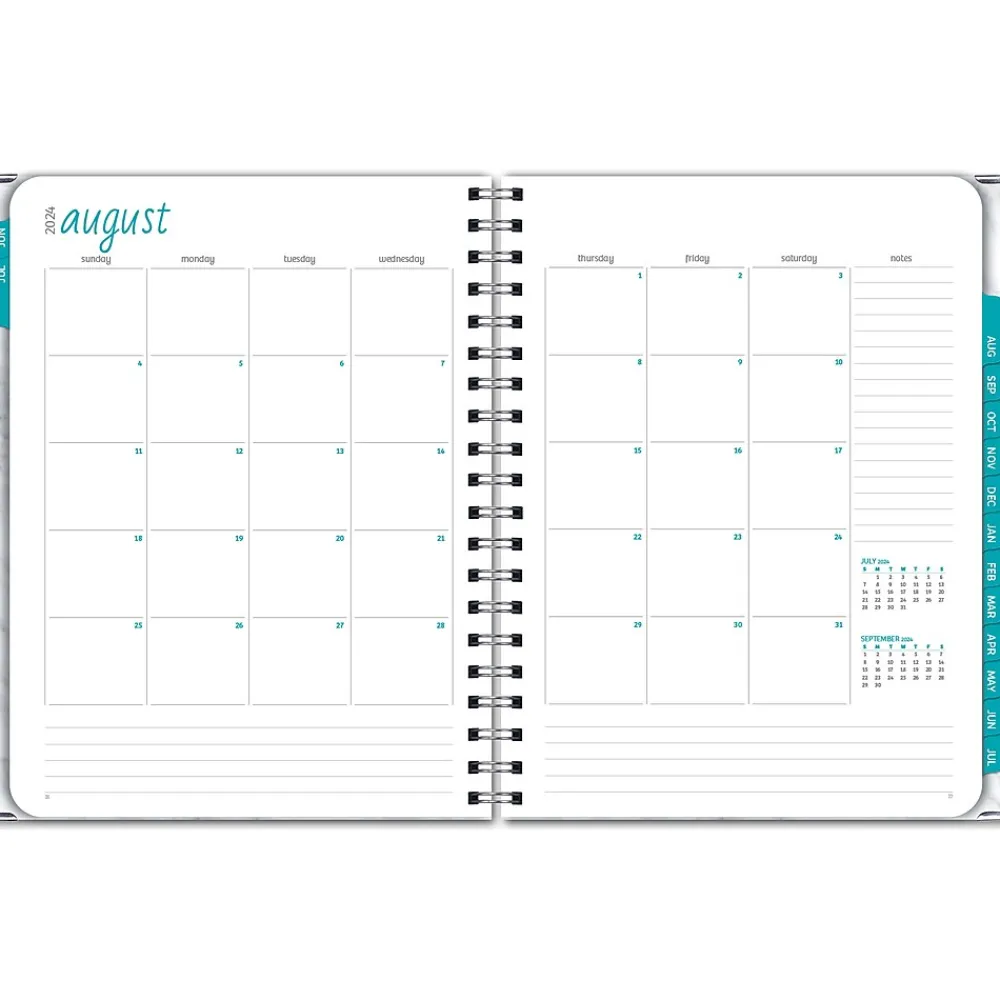 Academic Planners|Global Printed Products 2024-2025 Marble 8.5" x 11" Academic Weekly & Monthly Planner, Paper Cover, Gray/White