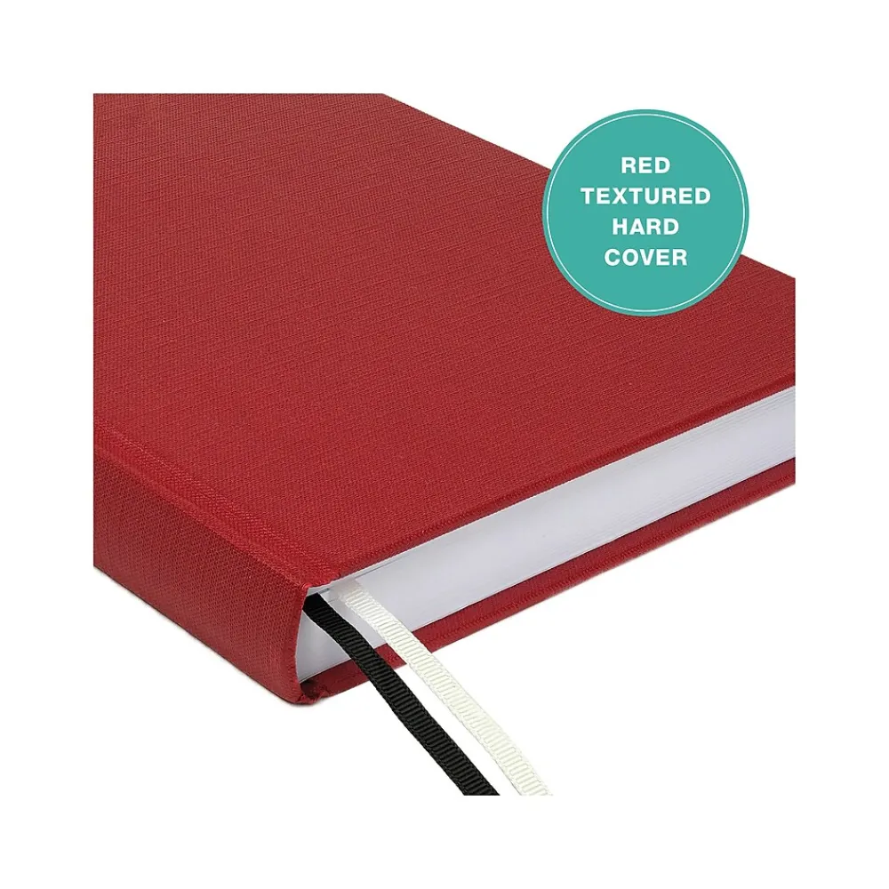 2025 Planners|Global Printed Products 2025 8" x 12.5" Daily Planner, Cardboard Cover, Red (SPLS-SDCY25-RD)