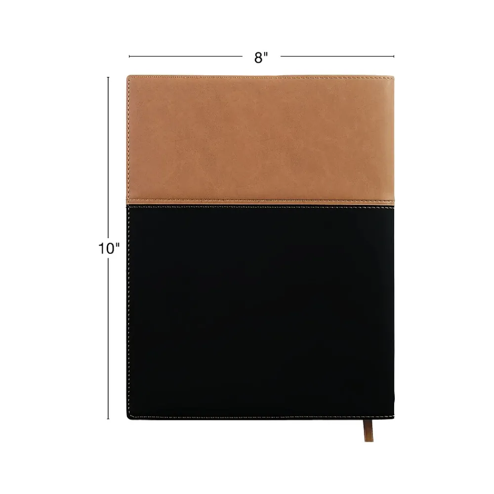 2025 Planners|Global Printed Products 2025 8" x 10" Weekly & Monthly Planner, Faux Leather Cover, Black/Brown (SPLS25-BRN810)
