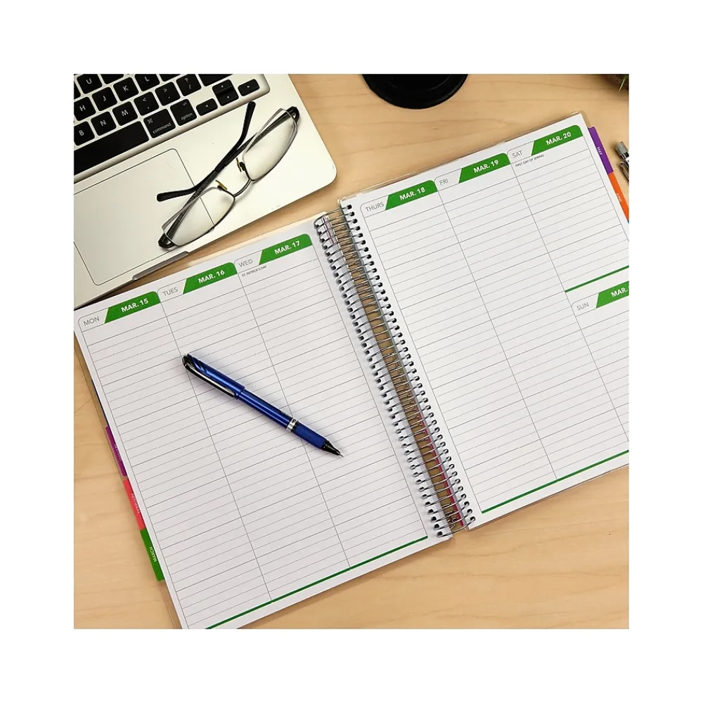 2025 Planners|Global Printed Products 2025 8.5" x 11" Weekly & Monthly Planner, Plastic Cover, Multicolor (SPLS25-DCY-6)