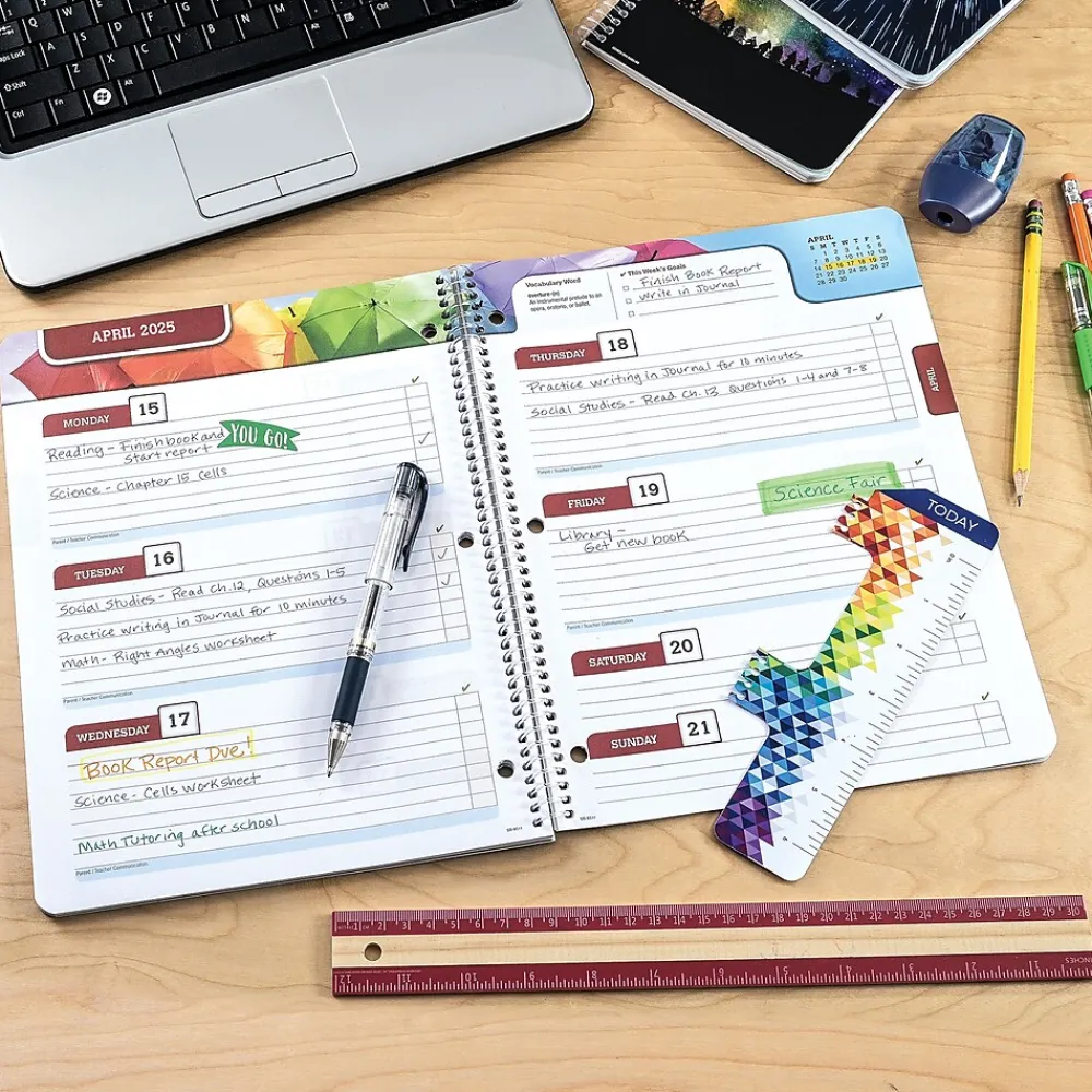 Academic Planners|Global Printed Products 2024-2025 8.5" x 11" Academic Year Planner, Paper Cover, Multicolor (AY24SB851105-CP)