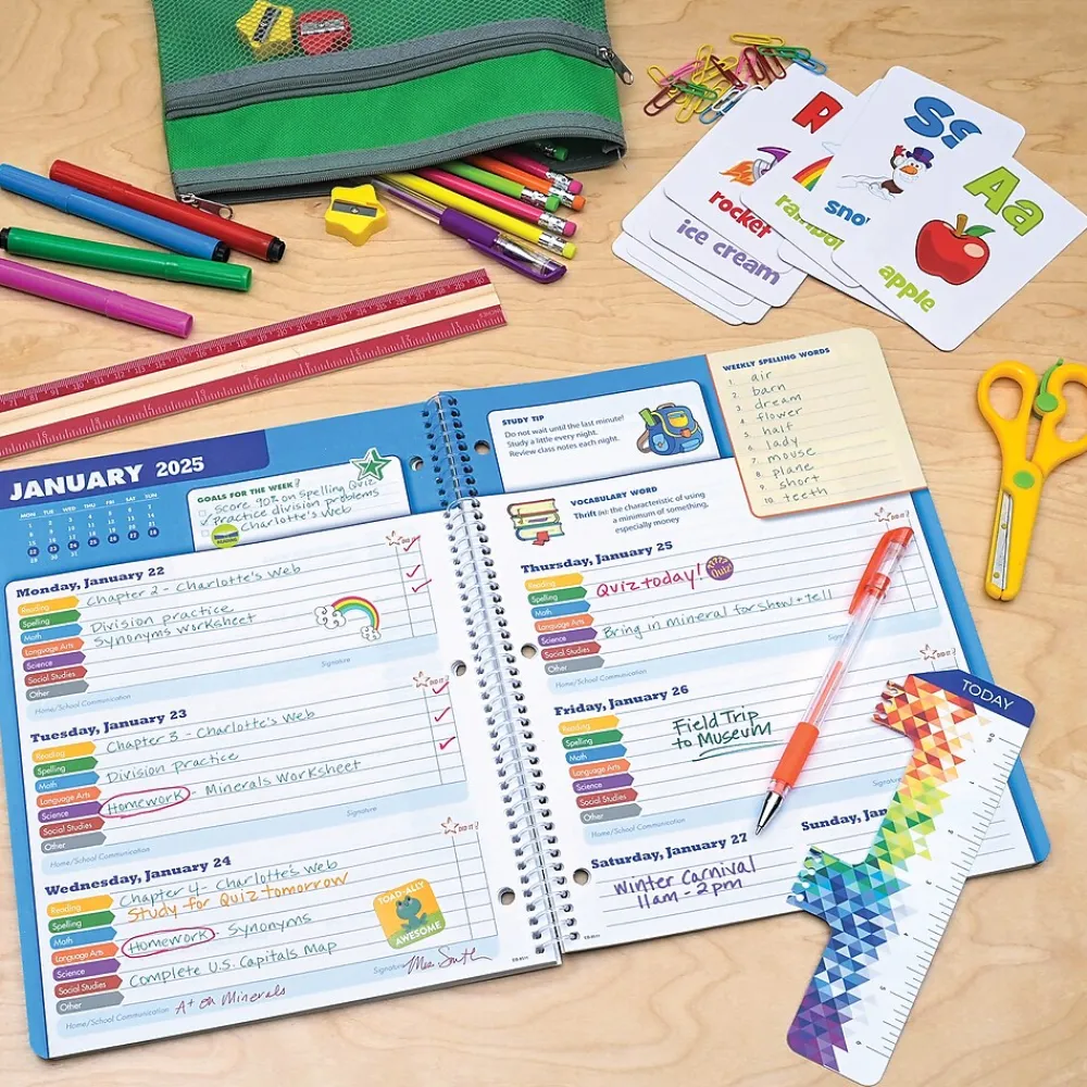 Academic Planners|Global Printed Products 2024-2025 8.5" x 11" Academic Year Planner, Paper Cover, Multicolor (AY24EB851101-CP)