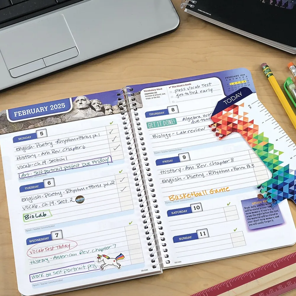 Academic Planners|Global Printed Products 2024-2025 5.5" x 8.5" Academic Year Planner, Paper Cover, Multicolor (AY24SB558501-CP)