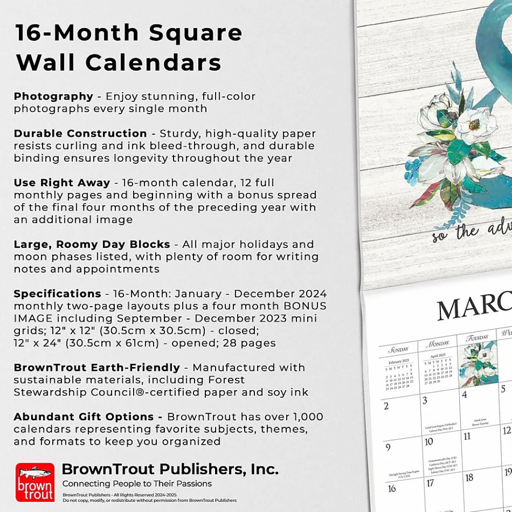2025 Calendars|Hopper Studios 2025 Love The Journey 12" x 24" Monthly Square Wall Calendar (9781773728179)