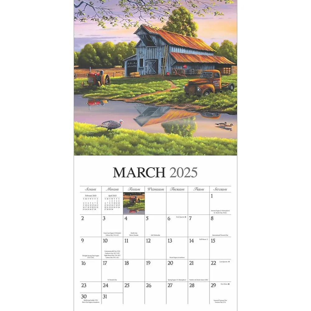2025 Calendars|Hopper Studios 2025 Vintage Country 12" x 12" Monthly Wall Calendar (9781773728186)