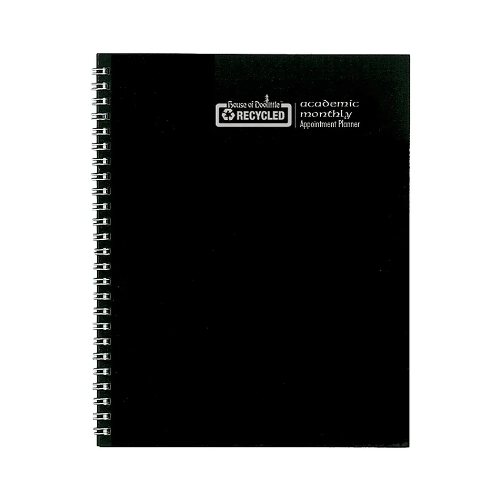 Academic Planners|House of Doolittle 2024-2025 8.5" x 11" Academic Monthly Planner, Leatherette Cover, Black (26302-25)