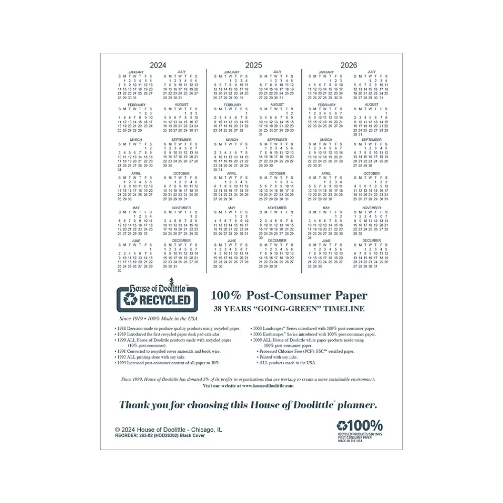 Academic Planners|House of Doolittle 2024-2025 8.5" x 11" Academic Monthly Planner, Leatherette Cover, Bright Blue (26308-25)
