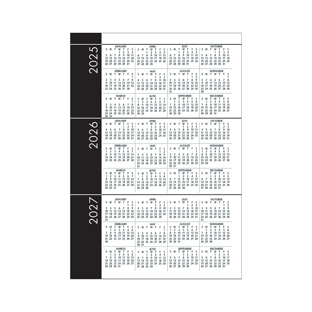 2025 Planners|House of Doolittle 2025 7" x 10" Daily & Monthly Planner, Faux Leather Cover, Black (289632-25)