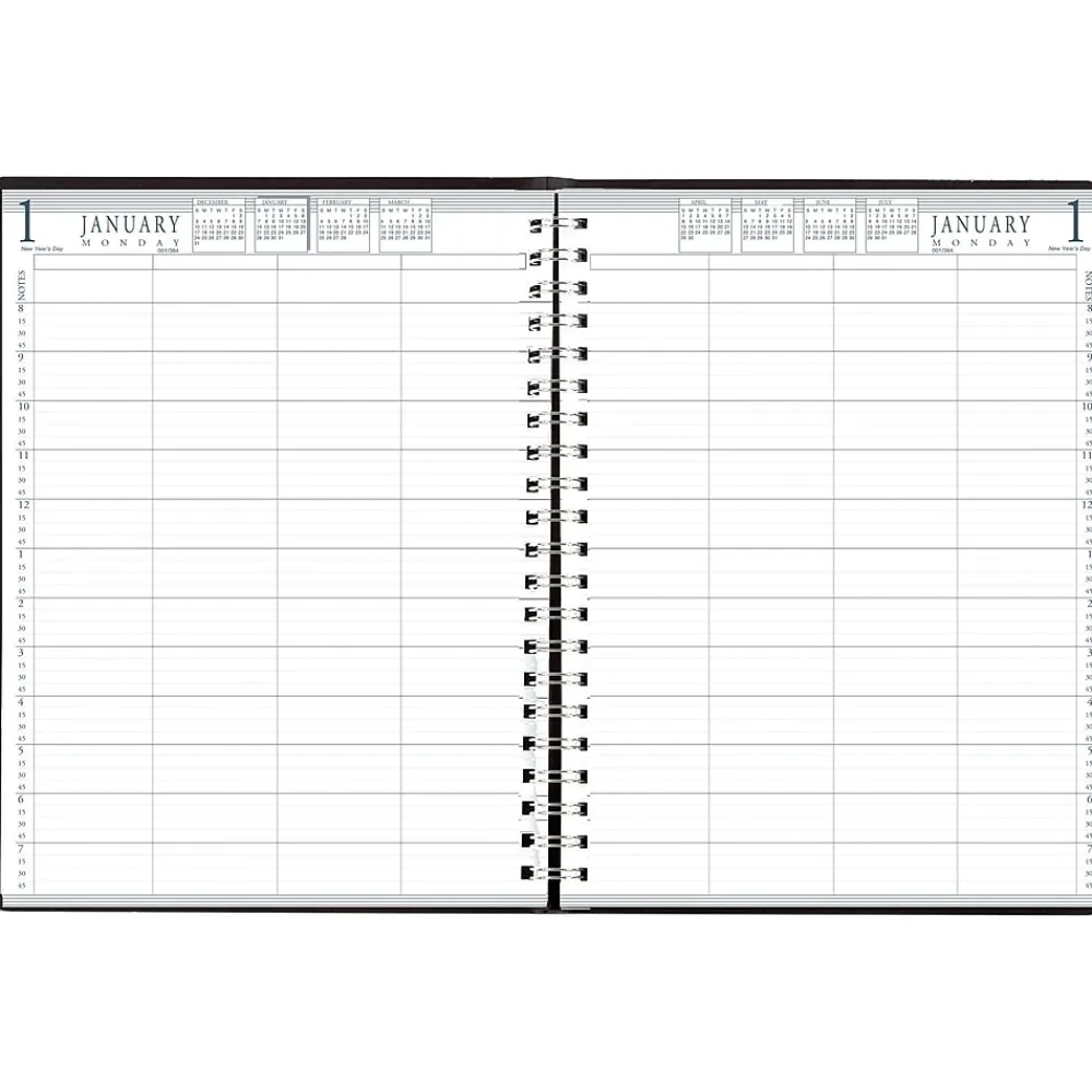 2025 Planners|House of Doolittle 2025 8.5" x 11" Daily 8-Person Group Practice Planner, Faux Leather Cover, Black (28102-25)
