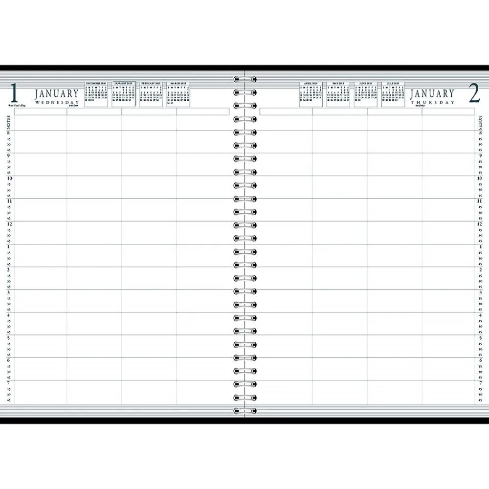 2025 Planners|House of Doolittle 2025 8.5" x 11" Daily 4-Person Group Practice Planner, Faux Leather Cover, Black (28292-25)