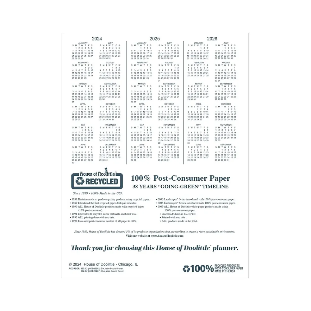 2025 Planners|House of Doolittle 2025 8.5" x 11" Monthly Planner, Faux Leather Cover, Black (26202-25)