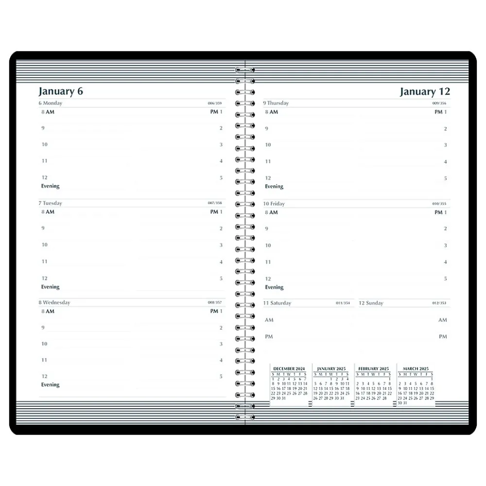 2025 Planners|House of Doolittle 2025 5" x 8" Weekly Appointment Book, Leatherette Cover, Black (27802-25)
