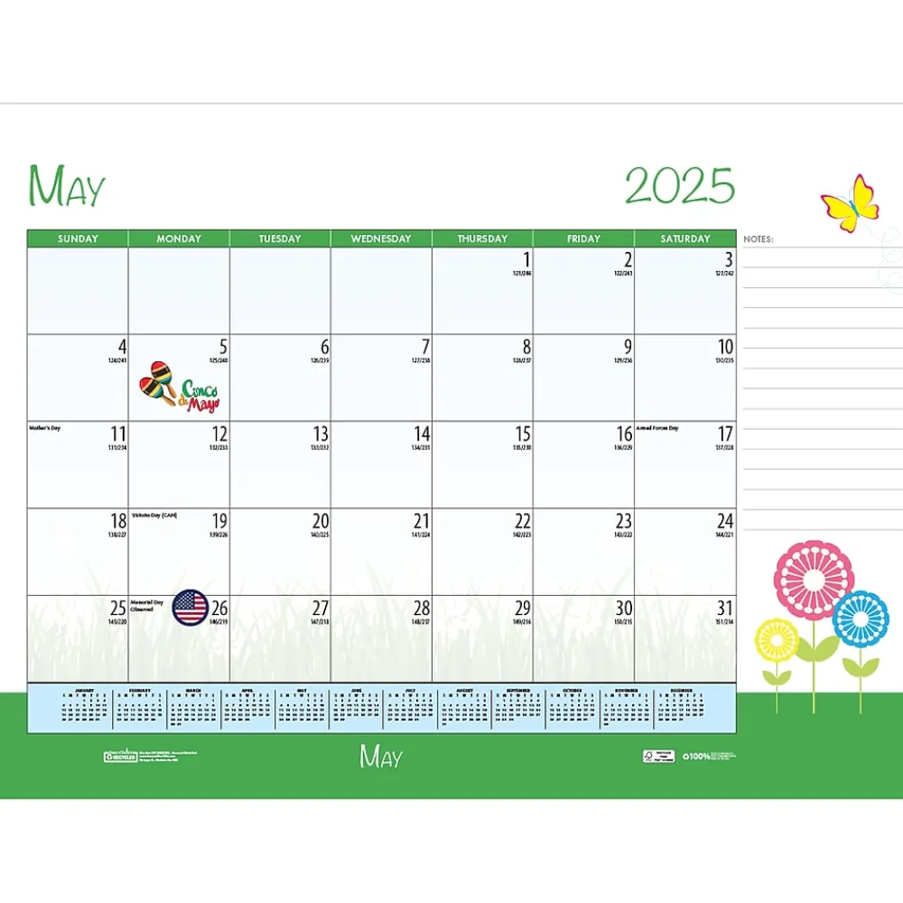 2025 Calendars|House of Doolittle 2025 Seasonal Holiday Depictions 18.5" x 13" Monthly Desk Pad Calendar (1396-25)