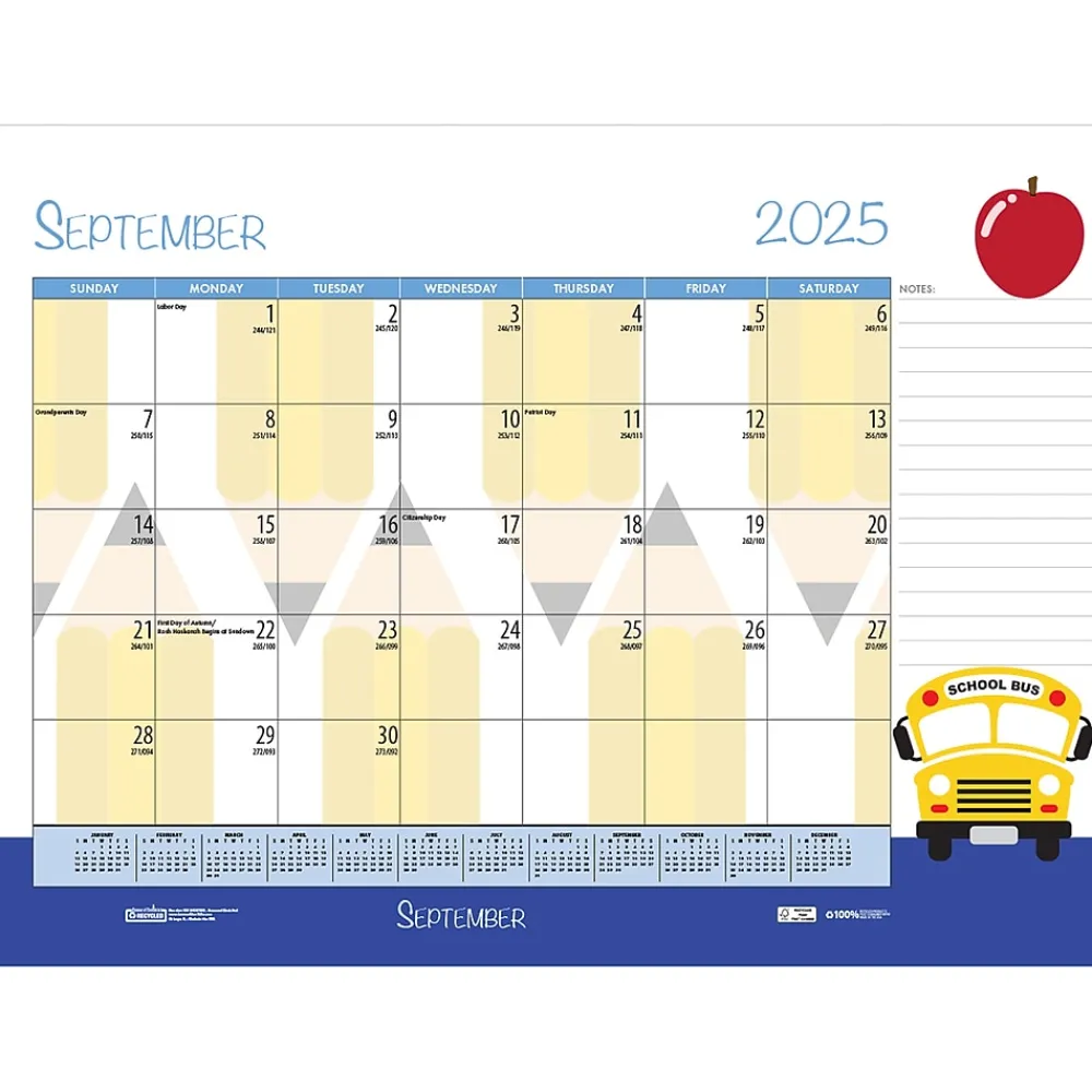 2025 Calendars|House of Doolittle 2025 Seasonal Holiday Depictions 18.5" x 13" Monthly Desk Pad Calendar (1396-25)