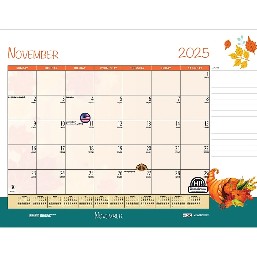 2025 Calendars|House of Doolittle 2025 Seasonal Holiday Depictions 18.5" x 13" Monthly Desk Pad Calendar (1396-25)