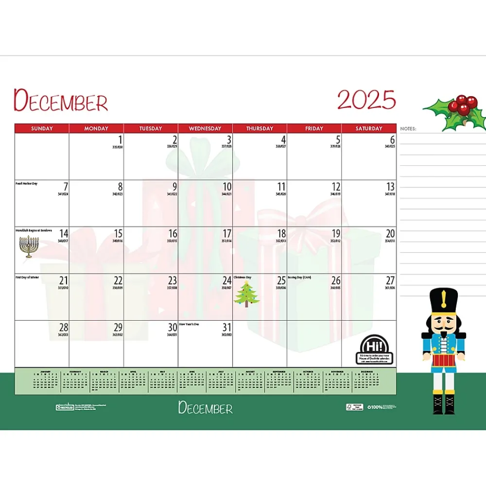 2025 Calendars|House of Doolittle 2025 Seasonal Holiday Depictions 18.5" x 13" Monthly Desk Pad Calendar (1396-25)