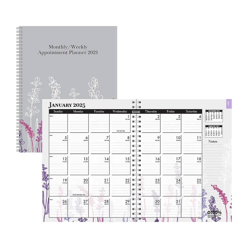 2025 Planners|House of Doolittle 2025 Wild Flower 8.5" x 11" Weekly & Monthly Planner, Paperboard Cover, Multicolor (28774-25)