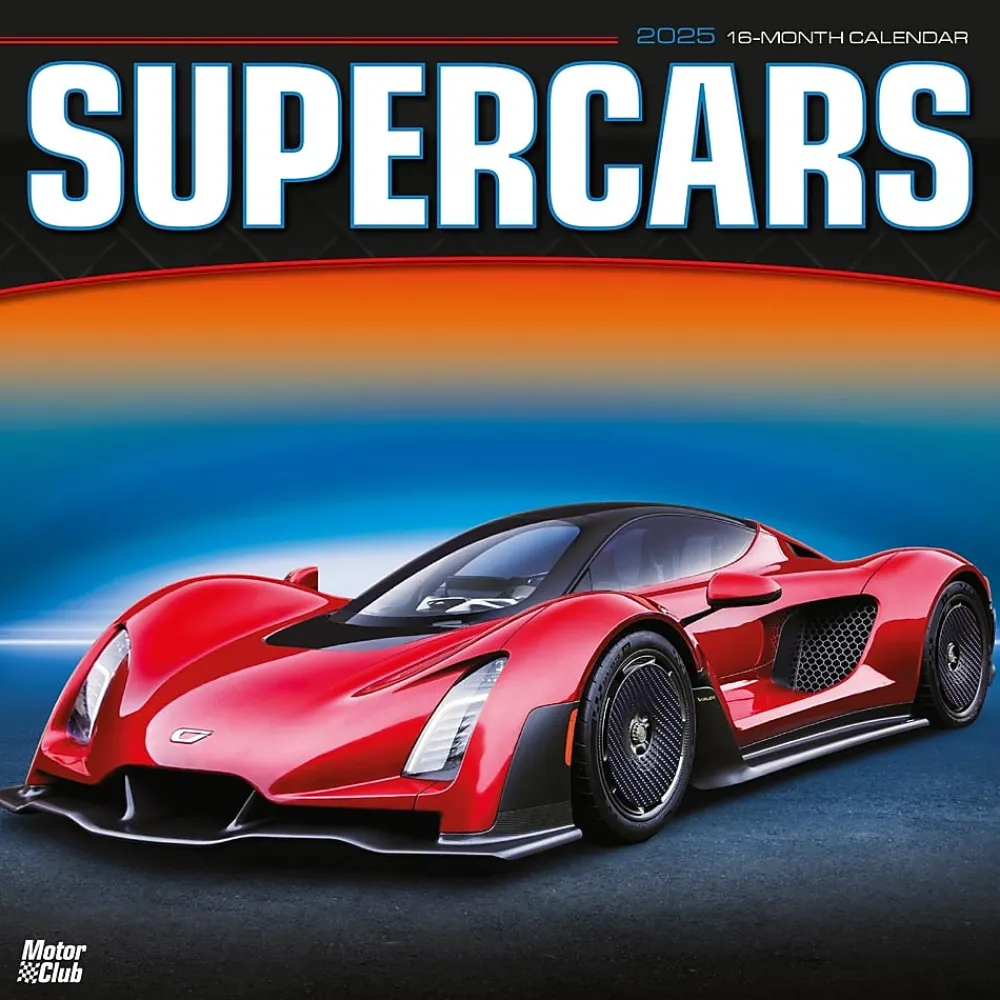 2025 Calendars|BrownTrout 2025 Motor Club Supercars 12" x 12" Monthly Square Wall Calendar (9781975477844)