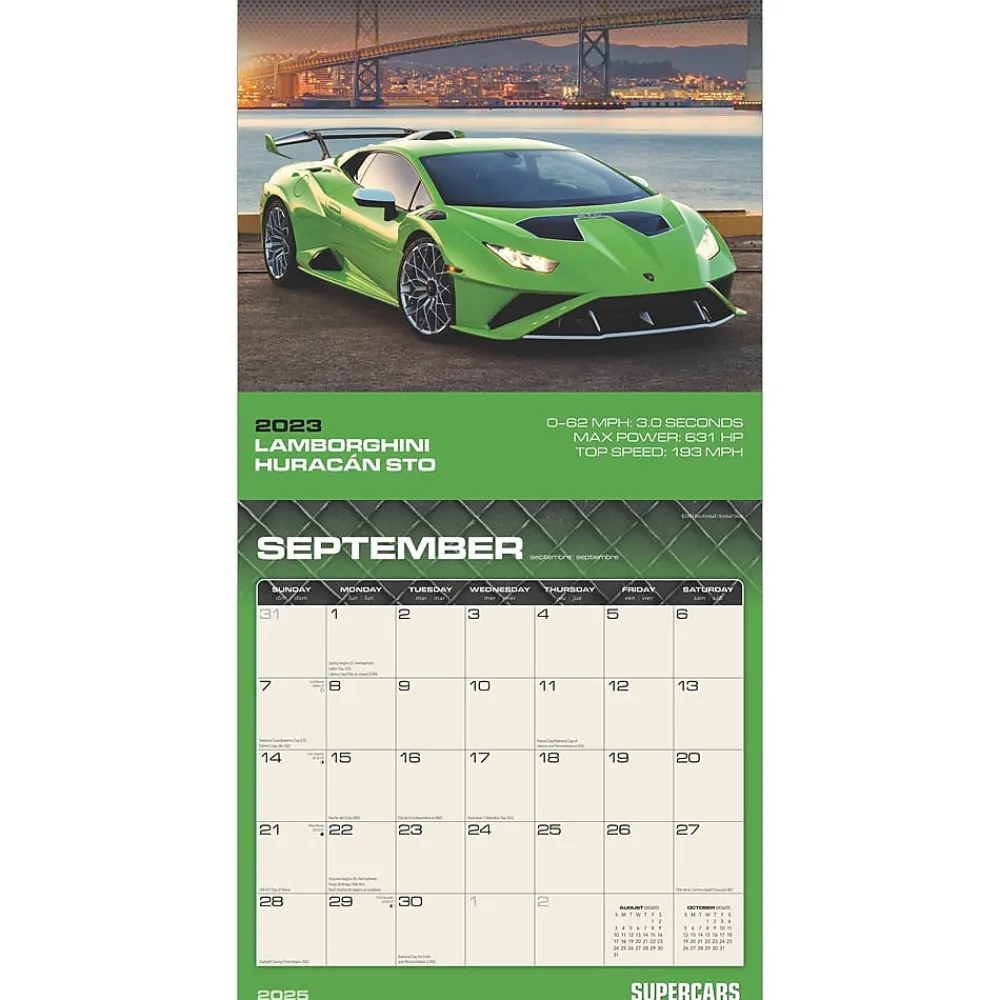 2025 Calendars|BrownTrout 2025 Motor Club Supercars 12" x 12" Monthly Square Wall Calendar (9781975477844)