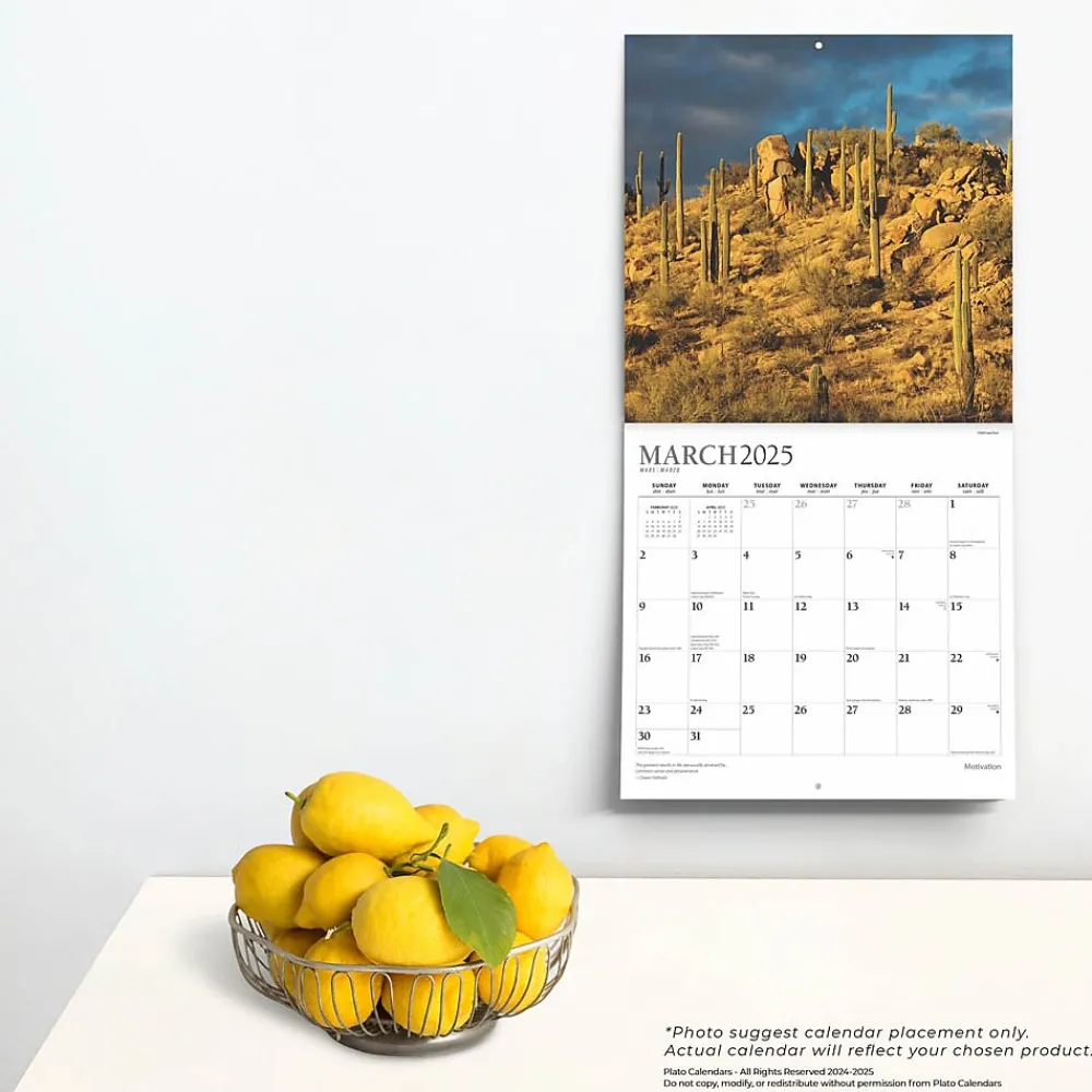 2025 Calendars|BrownTrout 2025 Plato Motivation 12" x 24" Monthly Square Wall Calendar, (9781975478834)