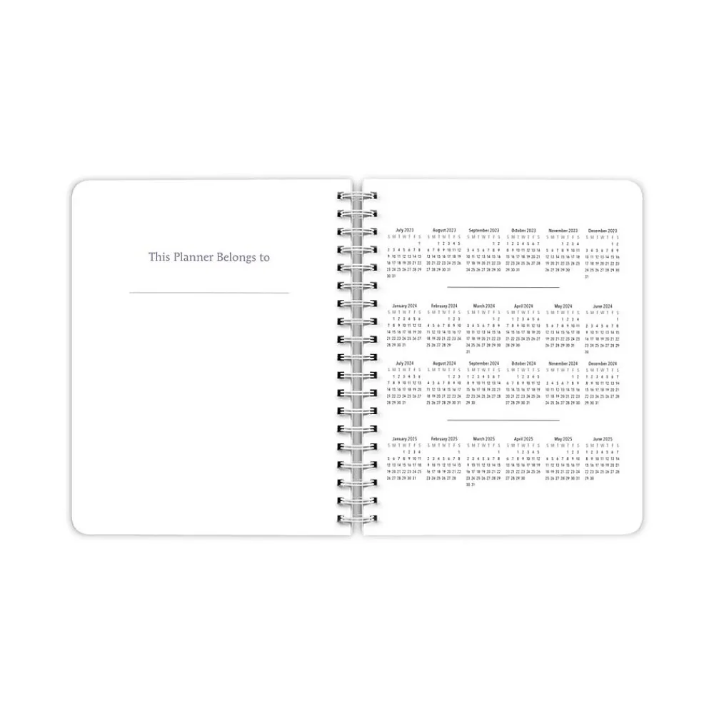 Academic Planners|Plato 2024 Seaside Currents 6" x 7.75" Academic & Calendar Weekly Planner, Paperboard Cover, Blue/Pink (9781975470579)