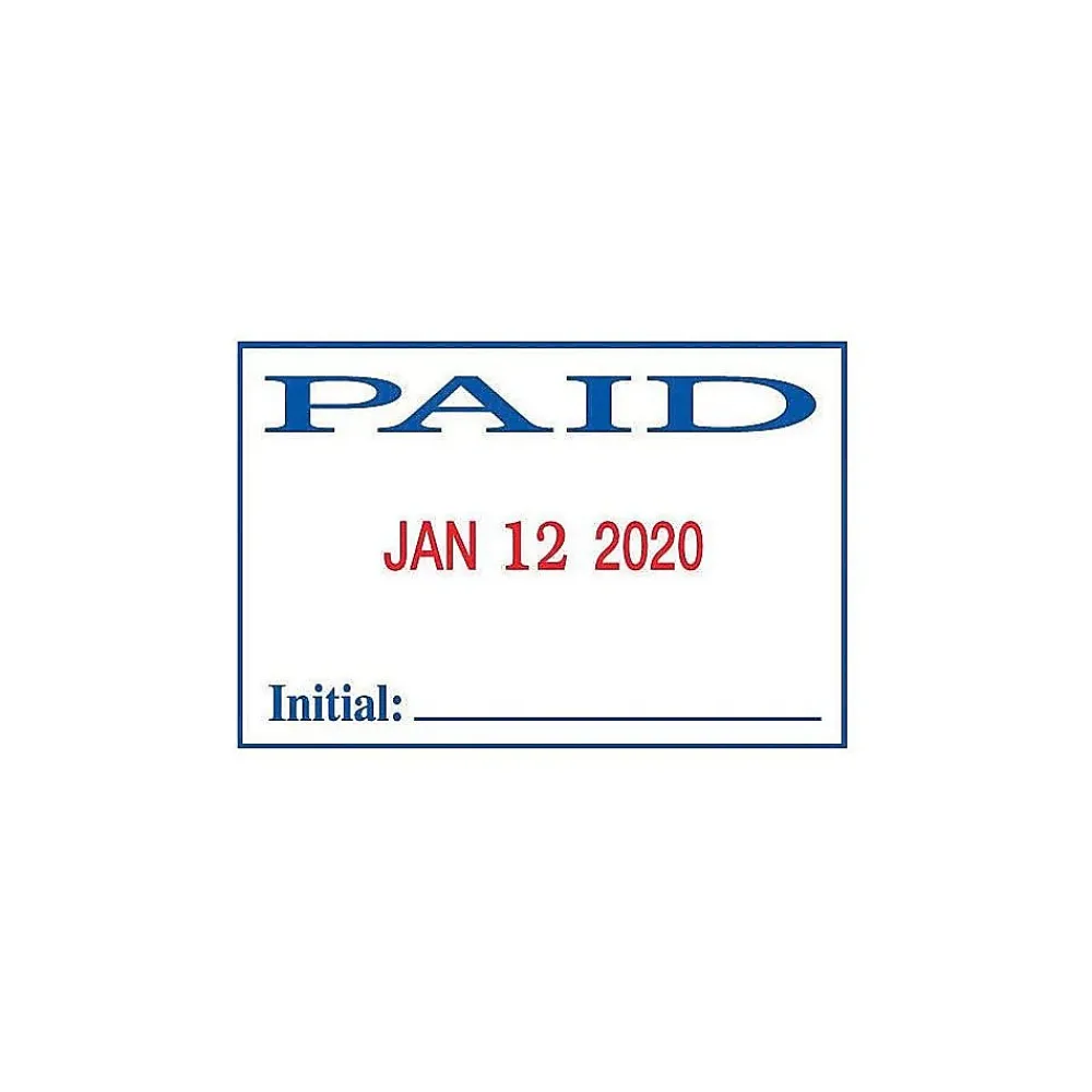 Stamps & Stamp Pads|2000 Plus 2360 Dater, ENTERED, PAID, FAXED, RECEIVED, Blue and Red Ink (011035)