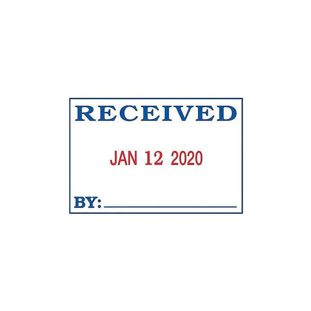 Stamps & Stamp Pads|2000 Plus 2360 Dater, ENTERED, PAID, FAXED, RECEIVED, Blue and Red Ink (011035)