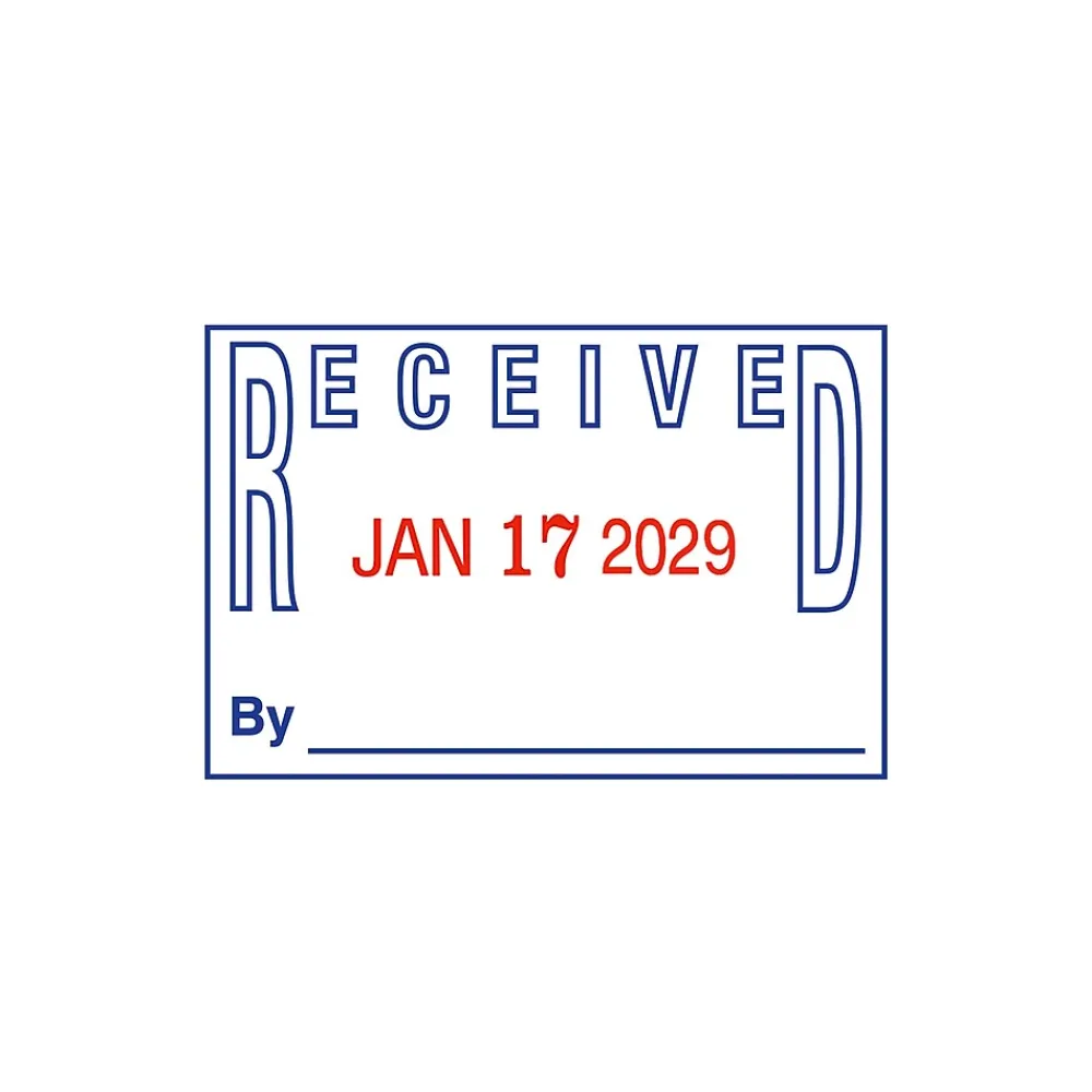 Stamps & Stamp Pads|2000 Plus Dater, RECEIVED, Blue and Red Ink (032880)