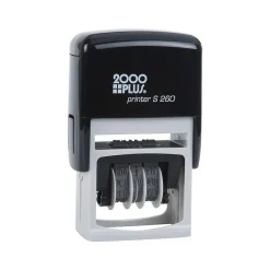 Stamps & Stamp Pads|2000 Plus 4-in-1 Date Stamp, Scanned, Completed, Entered, Emailed, Blue and Red Ink (011098)