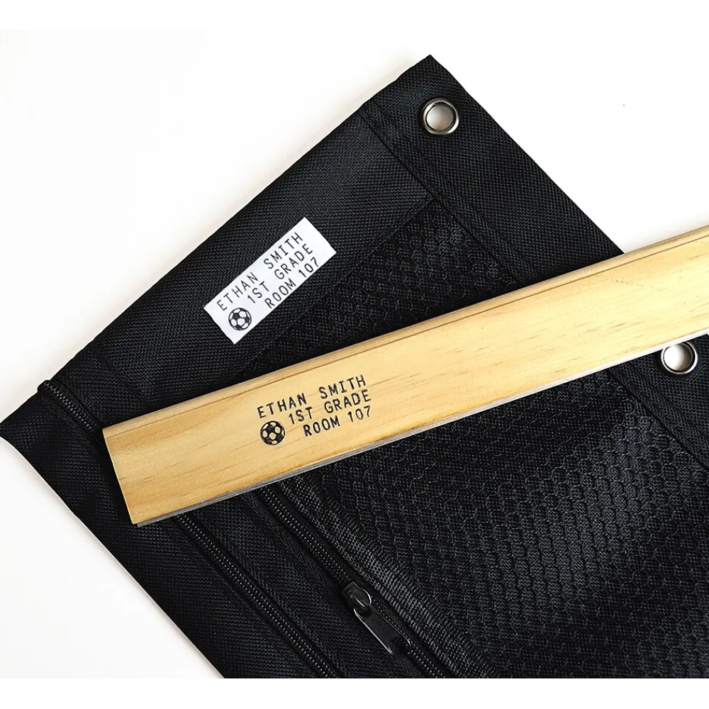 Stamps & Stamp Pads|2000 Plus ® MINE stamp "Textile & Possession" Customizable Stamp Kit, Black Ink (039605)