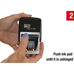 Stamps & Stamp Pads|2000 Plus Printer S 260 Faxed, Paid, Received, Entered Rectangle Date Stamps, Blue and Red Ink (065005)