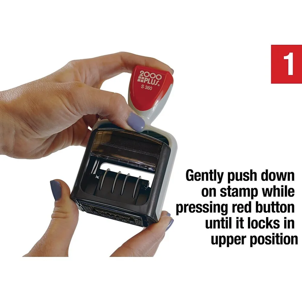 Stamps & Stamp Pads|2000 Plus S 360 Dater, RECEIVED, PAID, ENTERED, FAXED, Blue and Red Inks (032519)