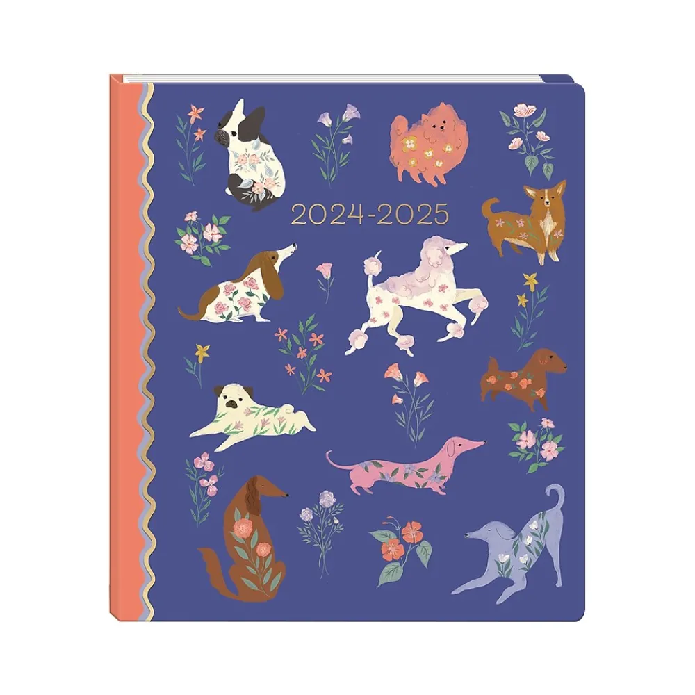 Academic Planners|Punch Studio 2024-2025 9.5" x 11.5" Academic Monthly Planner, Paper Cover, Blue Multicolor (79142)