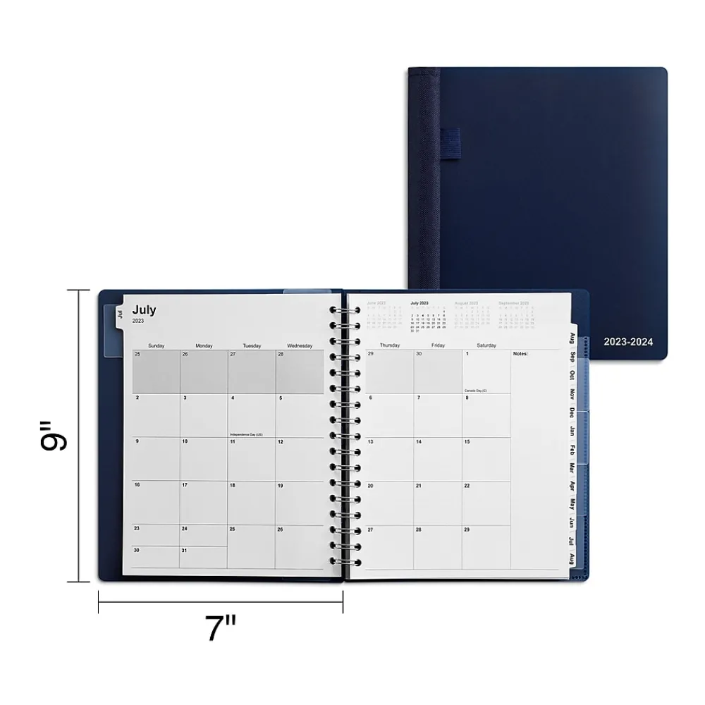Academic Planners|Staples 2023-2024 7" x 9" Academic Weekly & Monthly Appointment Book, Blue (ST60360-23)